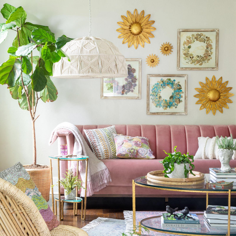 Small Gold Metal Wall Dahlia Decor