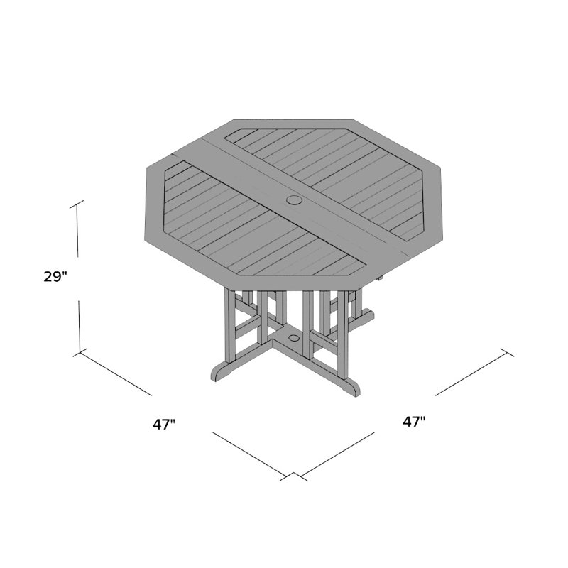Anderson Teak Butterfly 47" Octagonal Folding Table