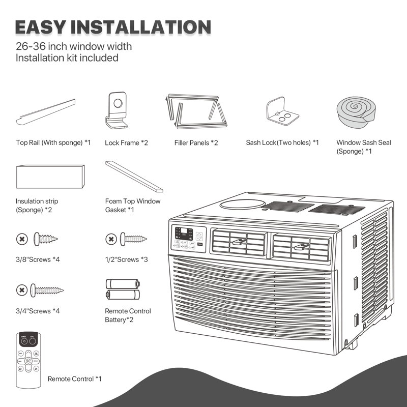 Mollie 12,000 BTU White Smart Window Air Conditioner with Remote