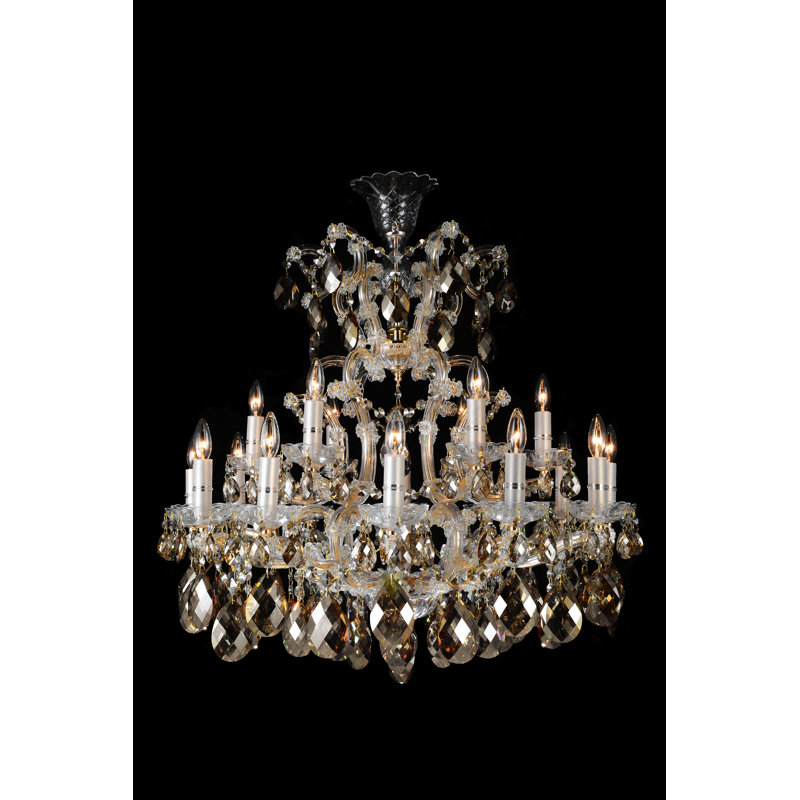 Glam Gold Crystal 19-Light Candle Chandelier