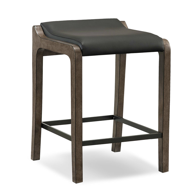 Graystone Fastback Counter Stool with Black Faux Leather