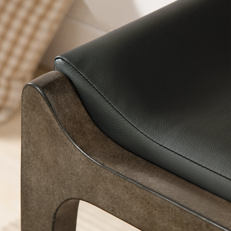 Graystone Fastback Counter Stool with Black Faux Leather