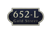12" Rectangular Bronze and Gold Metal Address Plaque