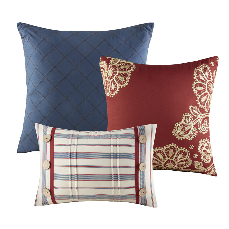 King Red Cotton Twill Floral Duvet Cover Set