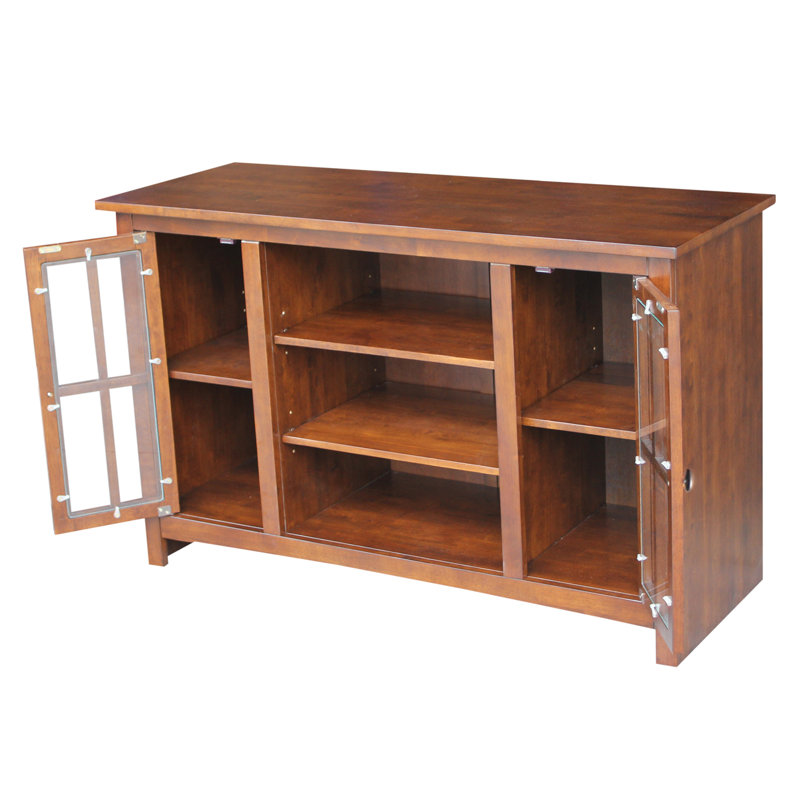 Espresso Solid Wood 48" Media Console with Cabinet