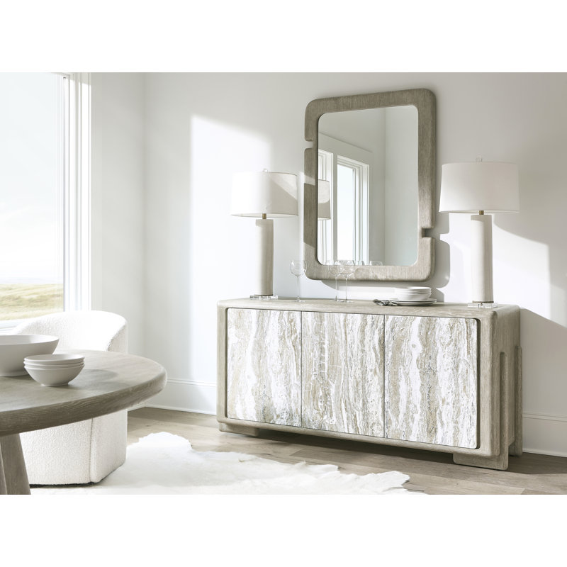 Clay Finish Rectangular Woodgrain Wall Mirror