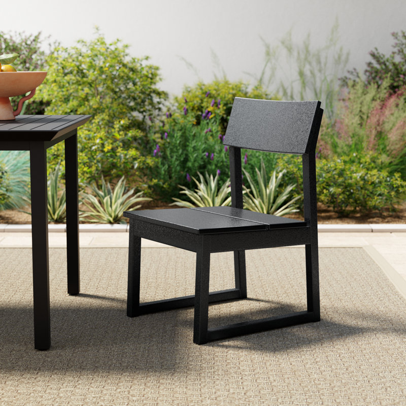 EDGE Modern Black Polywood Armless Dining Side Chair
