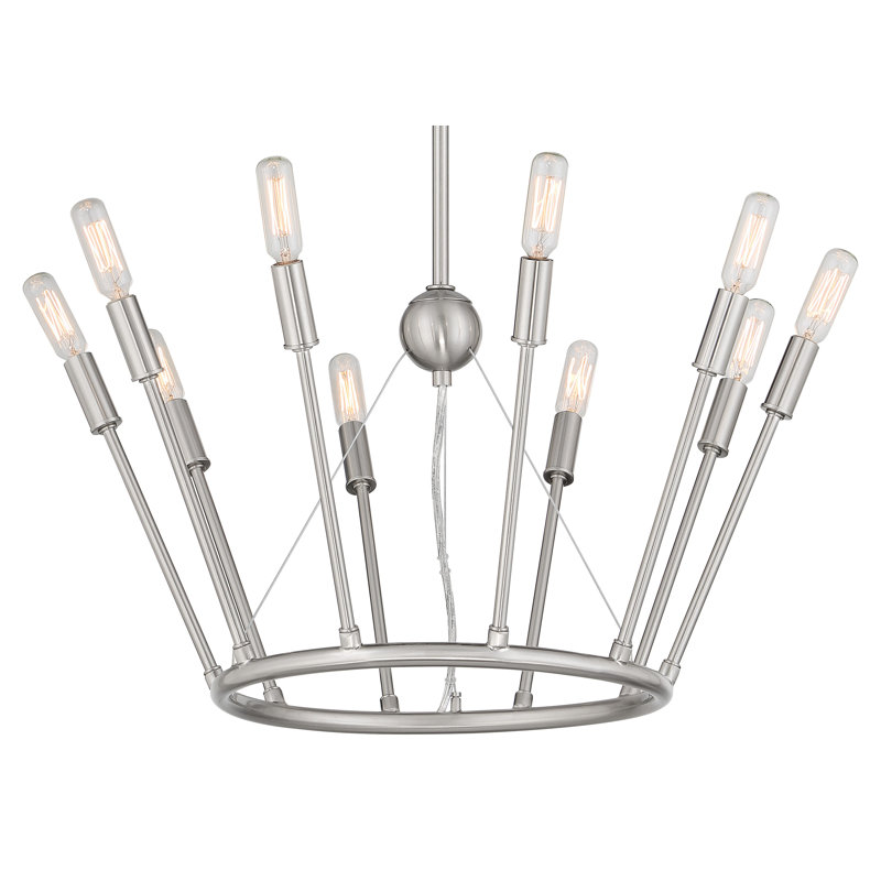 Royalty Brushed Nickel 10-Light Sputnik Chandelier
