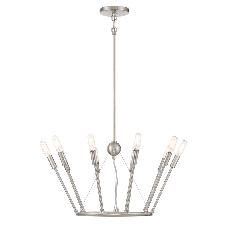 Royalty Brushed Nickel 10-Light Sputnik Chandelier