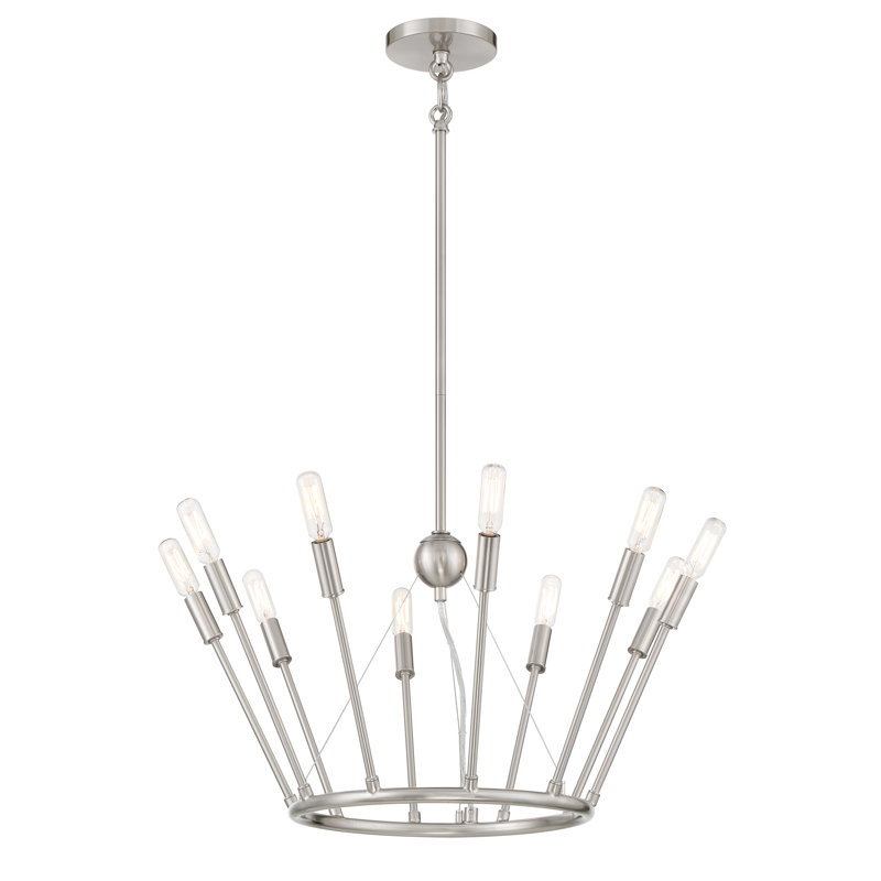 Royalty Brushed Nickel 10-Light Sputnik Chandelier