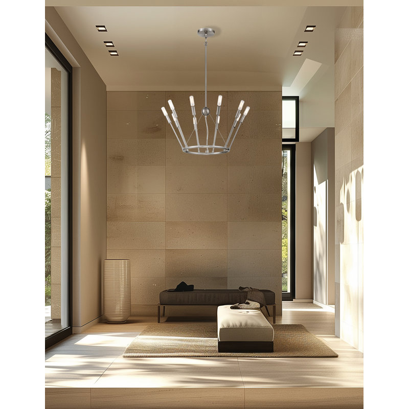 Royalty Brushed Nickel 10-Light Sputnik Chandelier