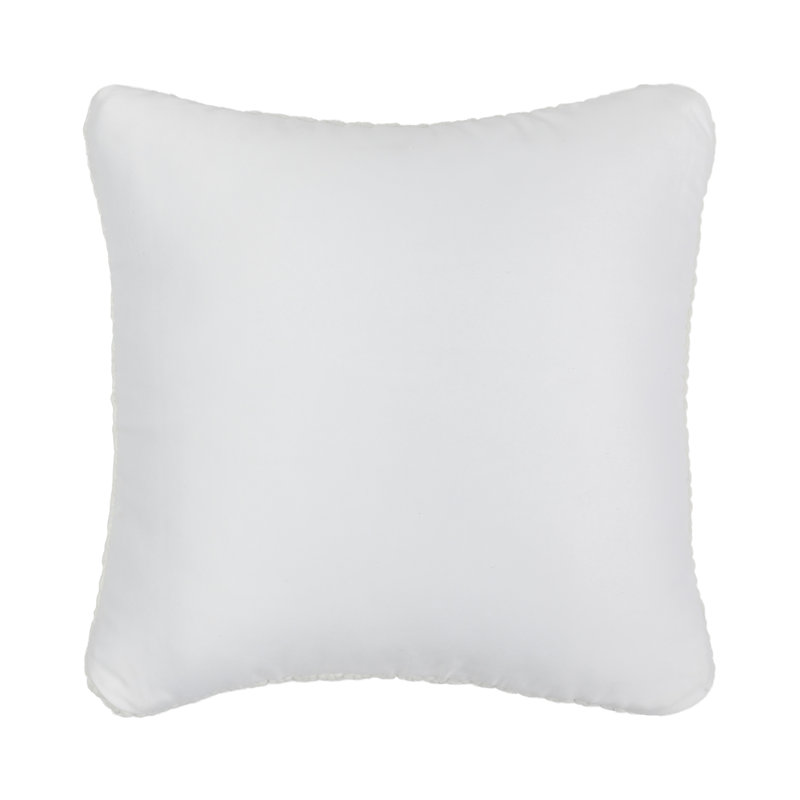 Henri White Braided Polyester Outdoor Pillow, 22" Square