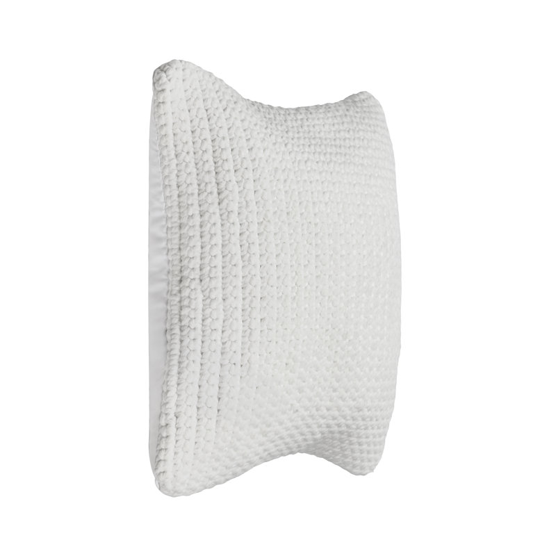 Henri White Braided Polyester Outdoor Pillow, 22" Square
