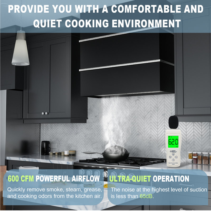 Akicon 30" Stainless Steel Wall Mount Range Hood with Charcoal Filter