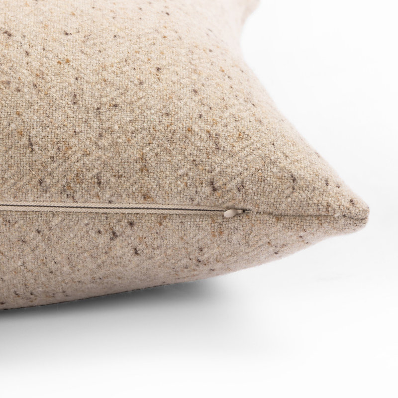 Hasselt Taupe Stonewash Linen Reversible Throw Pillow