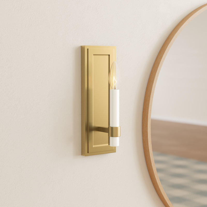 Burnished Brass 1-Light Candle Wall Sconce
