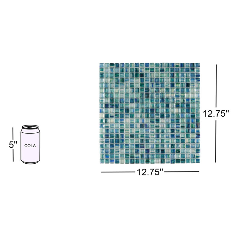 Zephyr Green Polished Glass Mosaic Tile for Walls and Floors