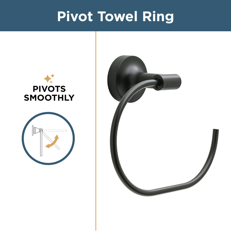 Matte Black Circular Wall Mounted Towel Ring