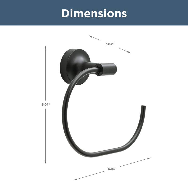Matte Black Circular Wall Mounted Towel Ring