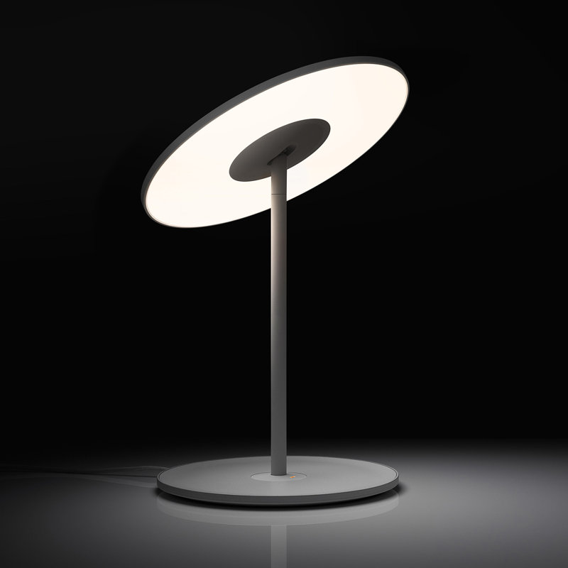 White Aluminum 12'' Modern Table Lamp with LED Light