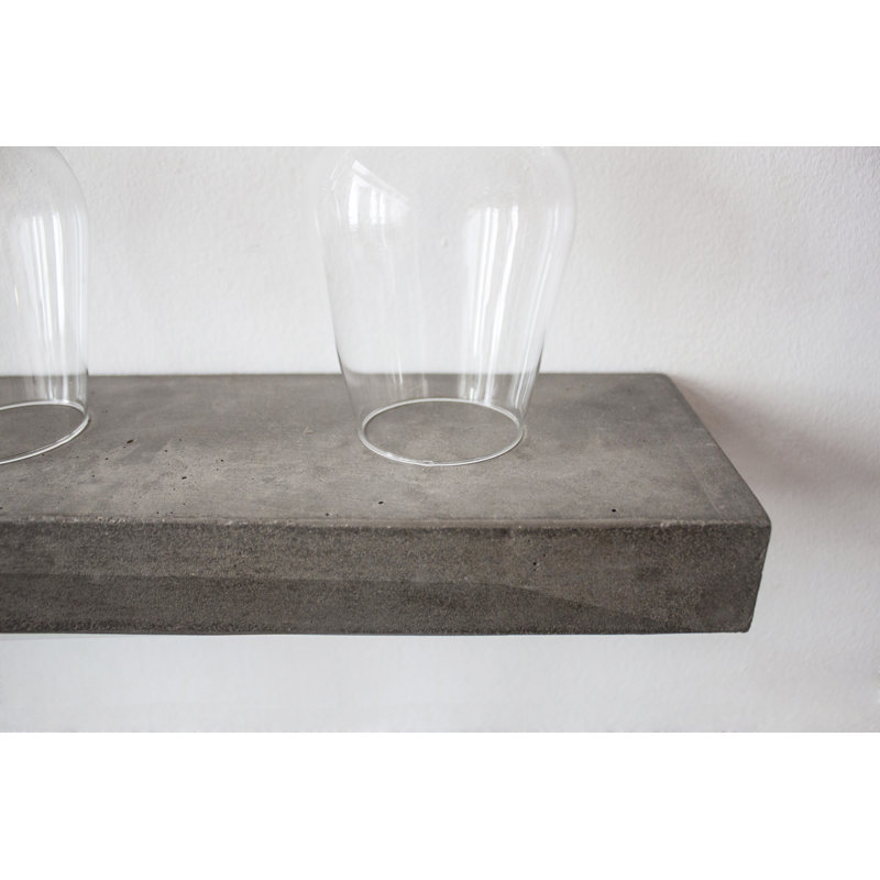 Large Rectangular Glossy Concrete Floating Shelf