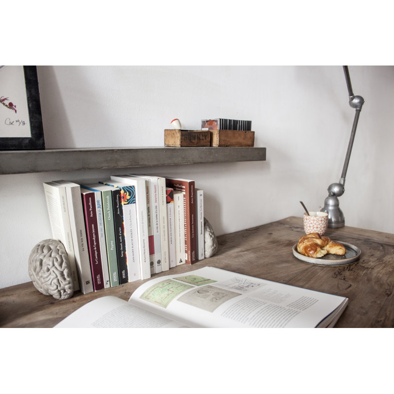Large Rectangular Glossy Concrete Floating Shelf