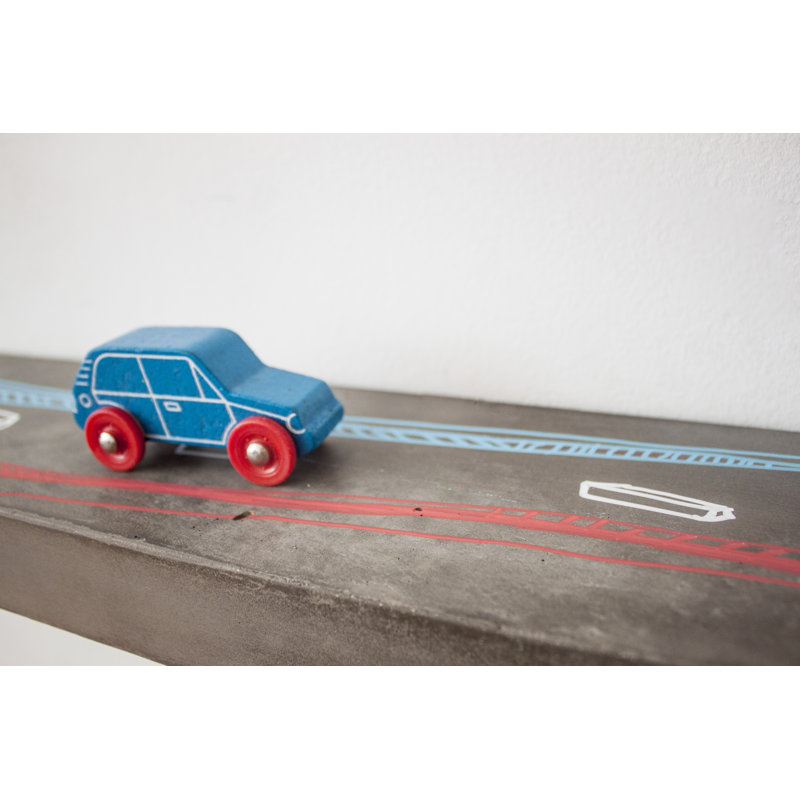Large Rectangular Glossy Concrete Floating Shelf