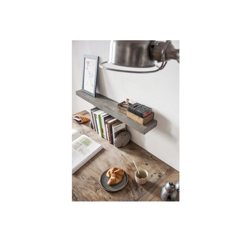 Large Rectangular Glossy Concrete Floating Shelf