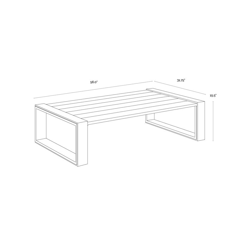 Hellevi Charcoal Aluminum Rectangular Outdoor Coffee Table