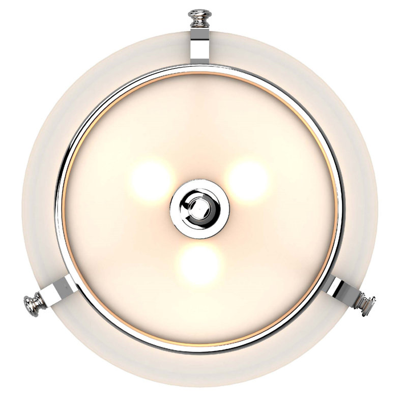 Elegant Chrome Semi-Flush Ceiling Bowl Light with Frosted Glass