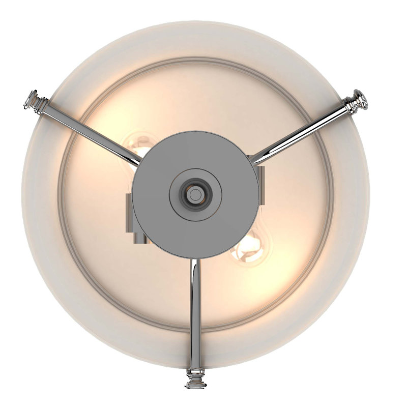 Elegant Chrome Semi-Flush Ceiling Bowl Light with Frosted Glass