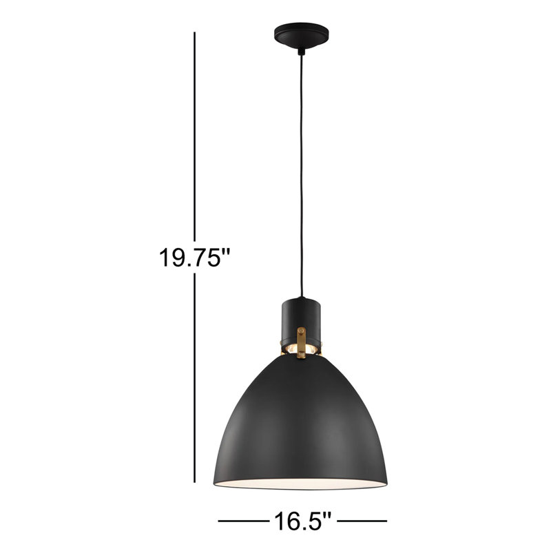 Matte Black 16.5'' LED Dome Pendant Light