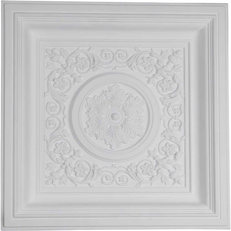Nicole Vintage 24'' Square Gray Polyurethane Ceiling Tile