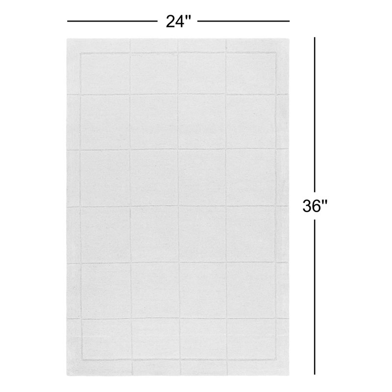 Mallory Pearl Hand-Tufted Gray Wool Rectangular Rug 2' x 3'