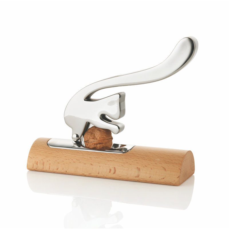 Squirrel Shaped Stainless Steel and Wood Nutcracker