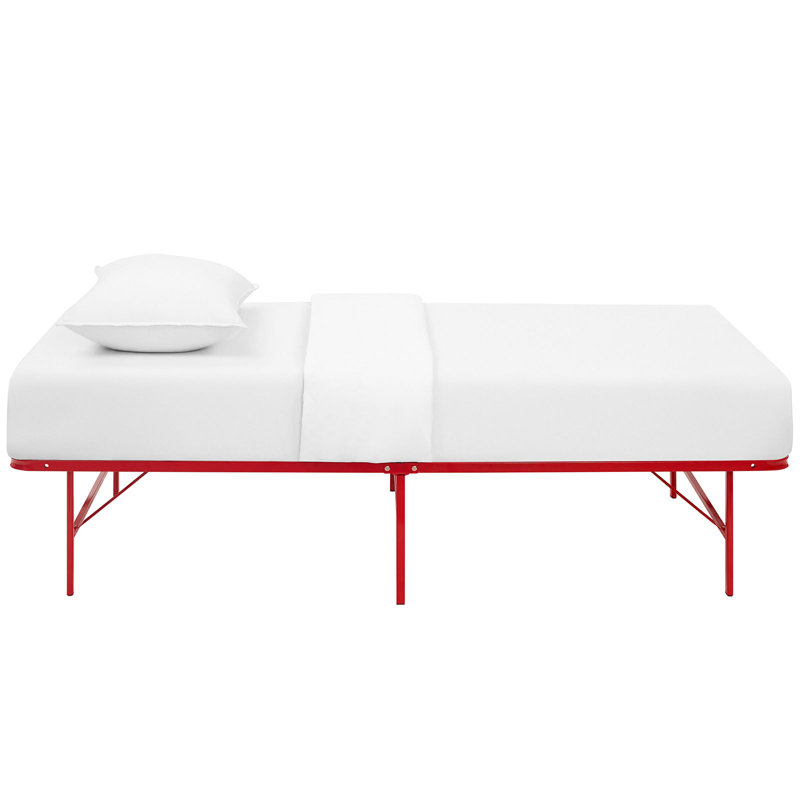 Horizon Red Twin Stainless Steel Foldable Bed Frame