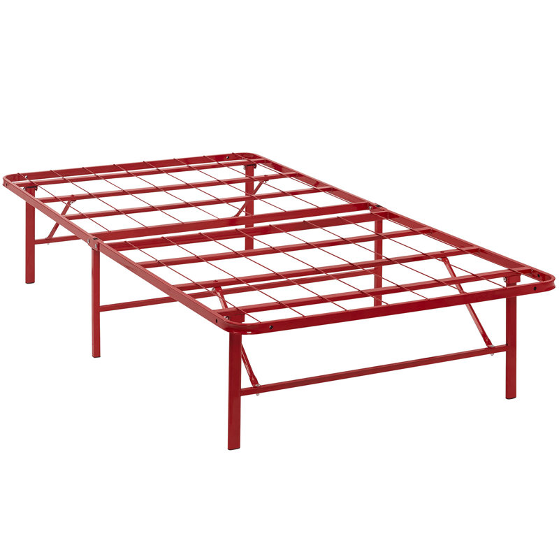 Horizon Red Twin Stainless Steel Foldable Bed Frame