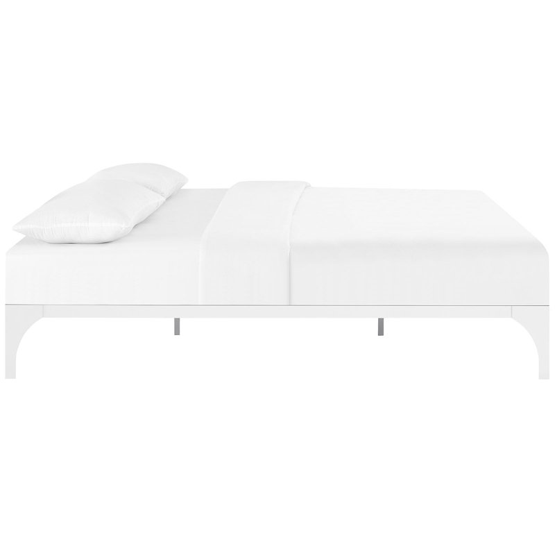 Ollie Full White Metal Slatted Bed Frame