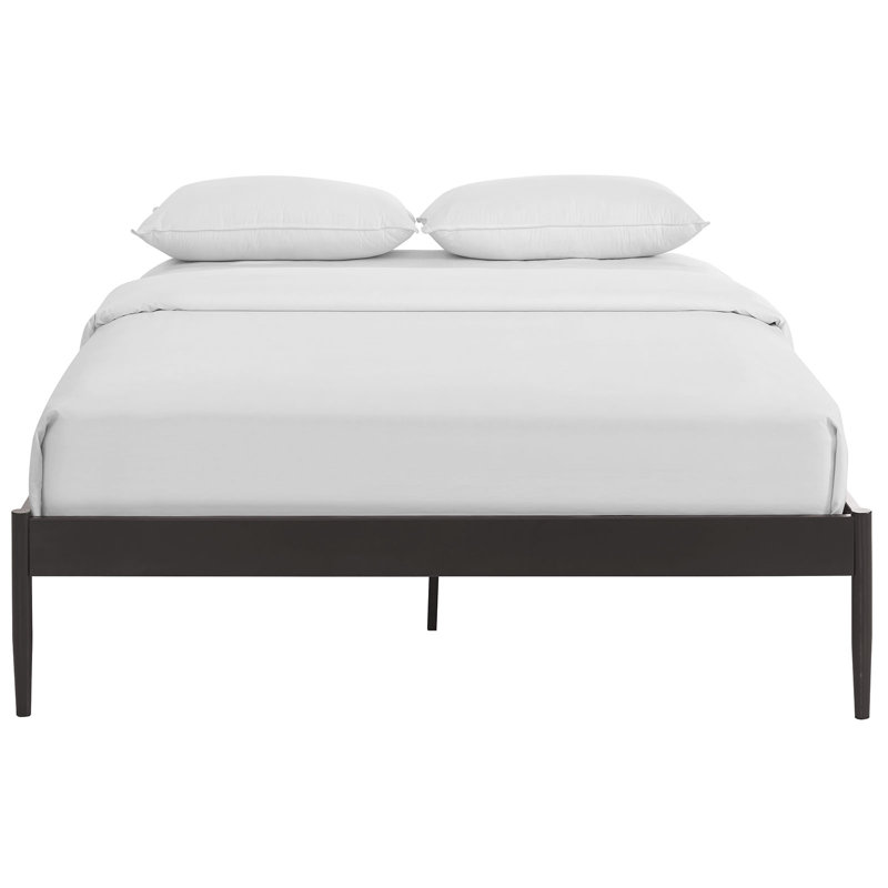 Elsie King-Sized Brown Metal Frame Bed with Upholstered Slats