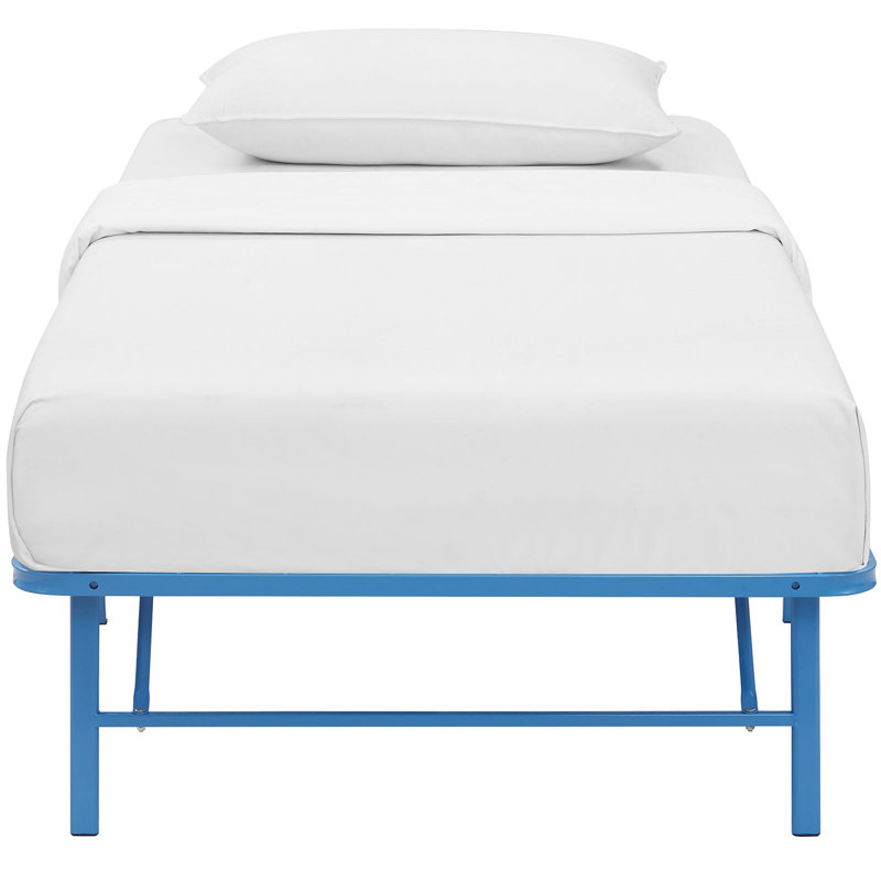 Horizon Light Blue Queen Metal Platform Bed Frame