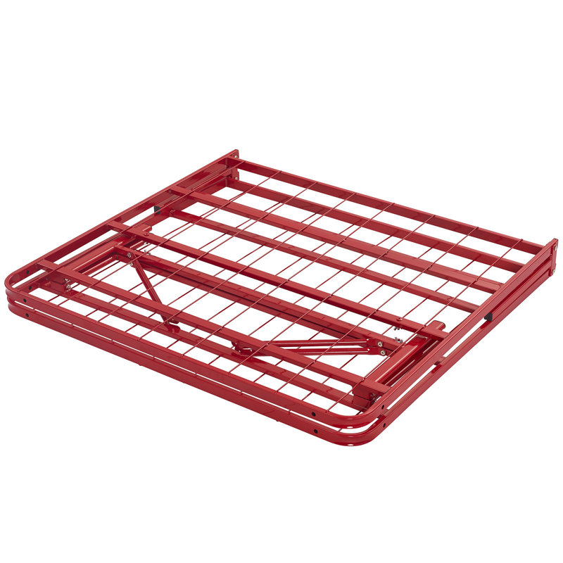 Horizon Red Twin Stainless Steel Foldable Bed Frame