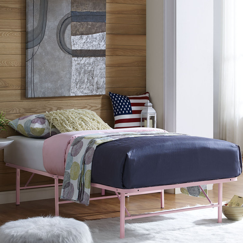 Horizon Red Twin Stainless Steel Foldable Bed Frame