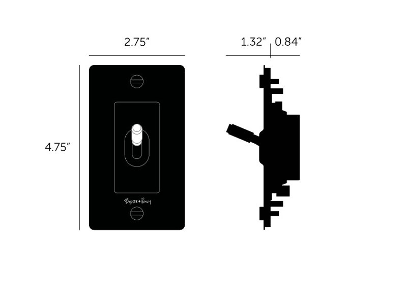 White Double Toggle Switch with Solid Metal Plate