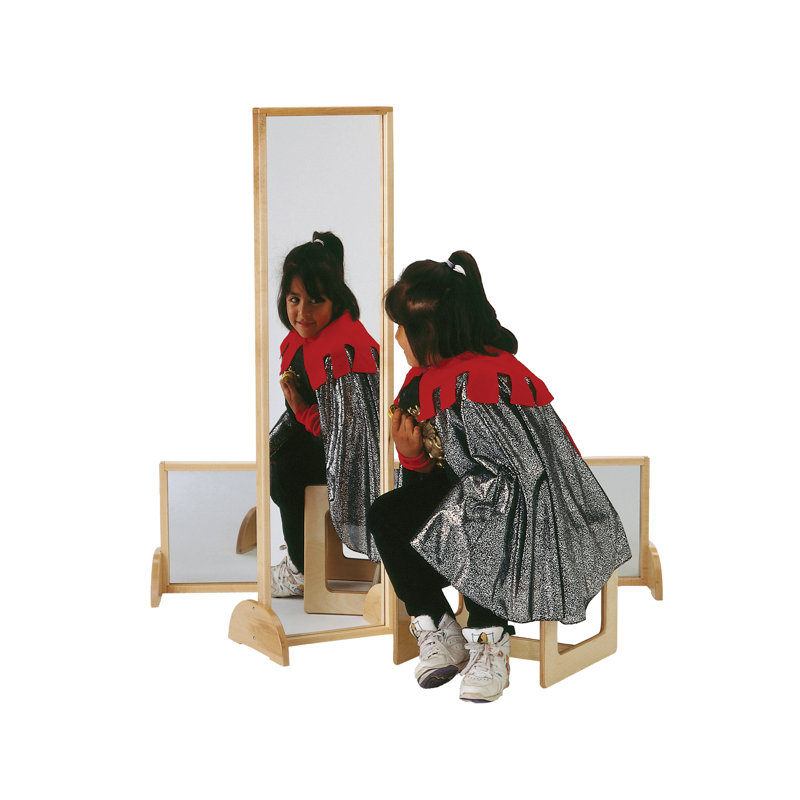 Natural Wood Full-Length Freestanding Kids Mirror