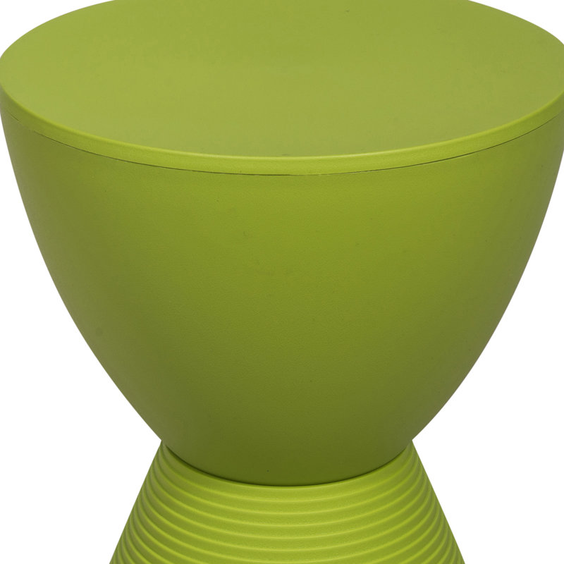 Green Ribbed Round Acrylic End Table