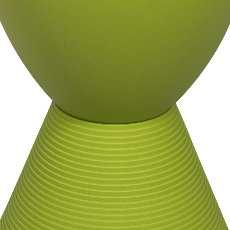 Green Ribbed Round Acrylic End Table