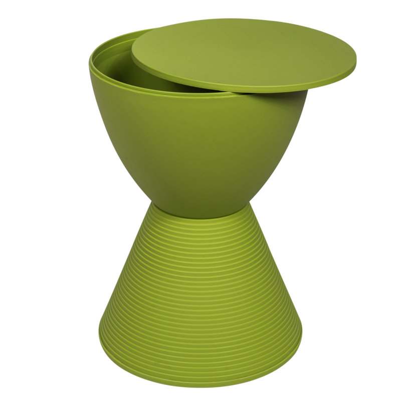 Green Ribbed Round Acrylic End Table