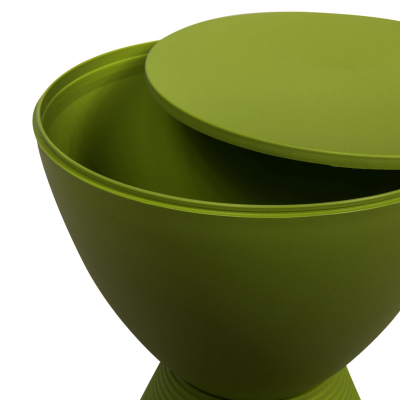 Green Ribbed Round Acrylic End Table