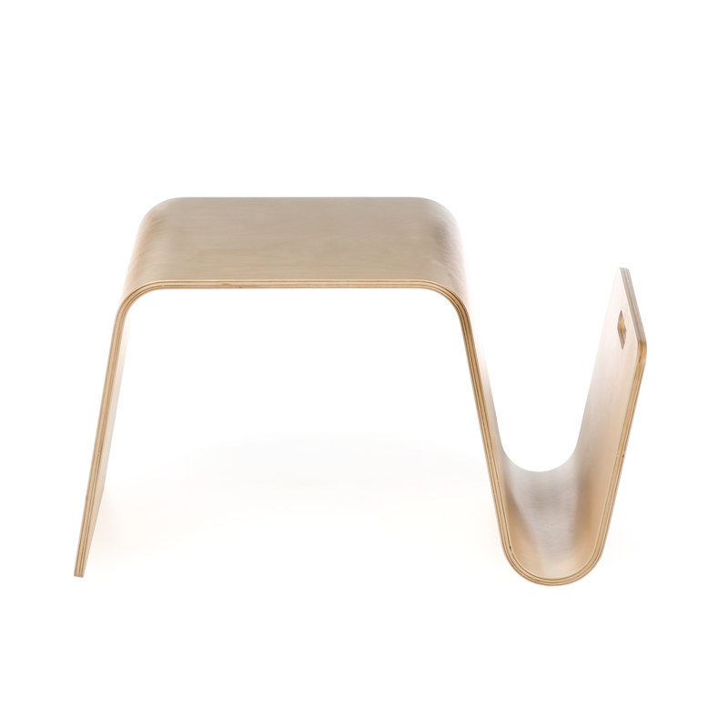 Birch Wood Modern Rectangular Side Table with Storage
