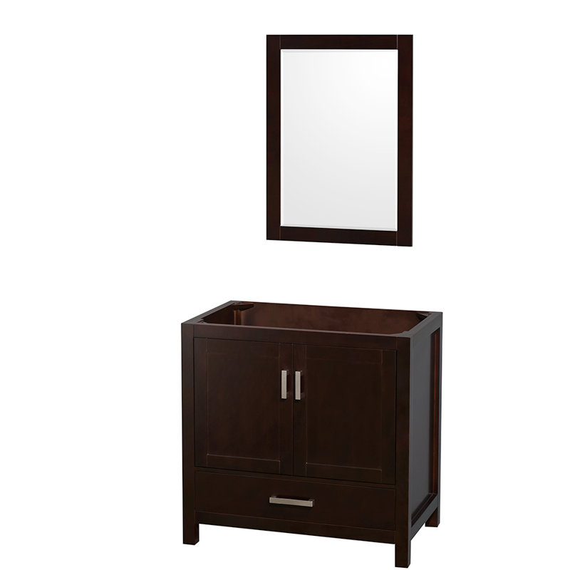 Sheffield 36'' Gray Solid Wood Single Bathroom Vanity with Marble Top